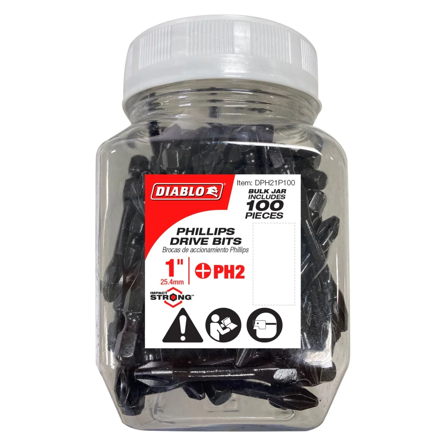 Diablo DPH21P100 1 Inch #2 Phillips Drive Bits , 100-Pack