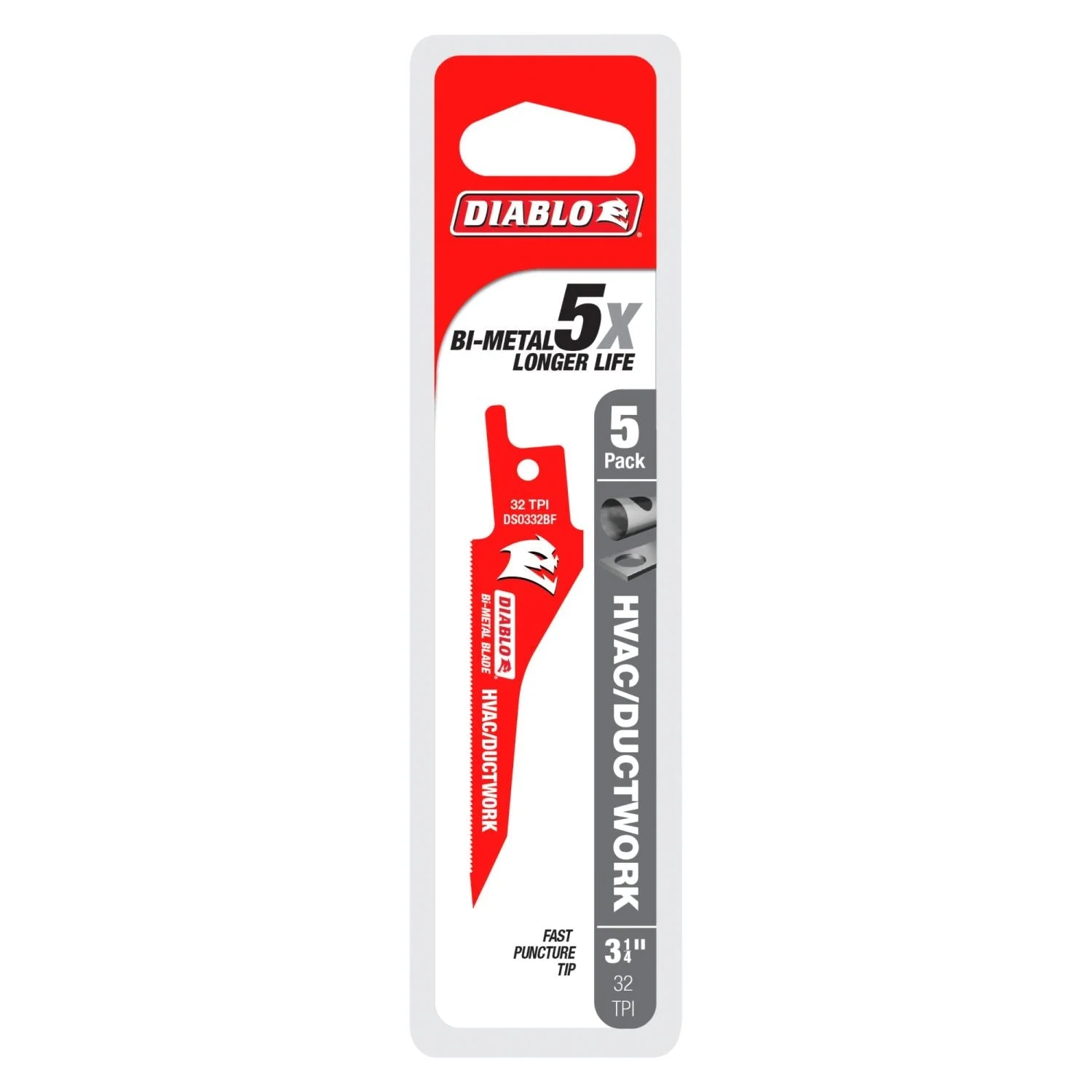 Diablo DS0332BF5 3-1/4-Inch HVAC/Ductwork Bi-Metal Reciprocating Blade