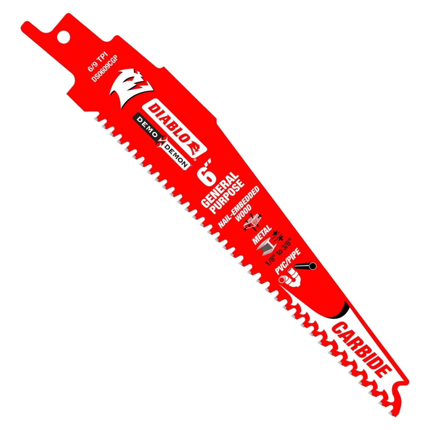 Diablo DS0609CGP3 6-Inch Demo Demon Carbide General Purpose Recip, 3-Pack