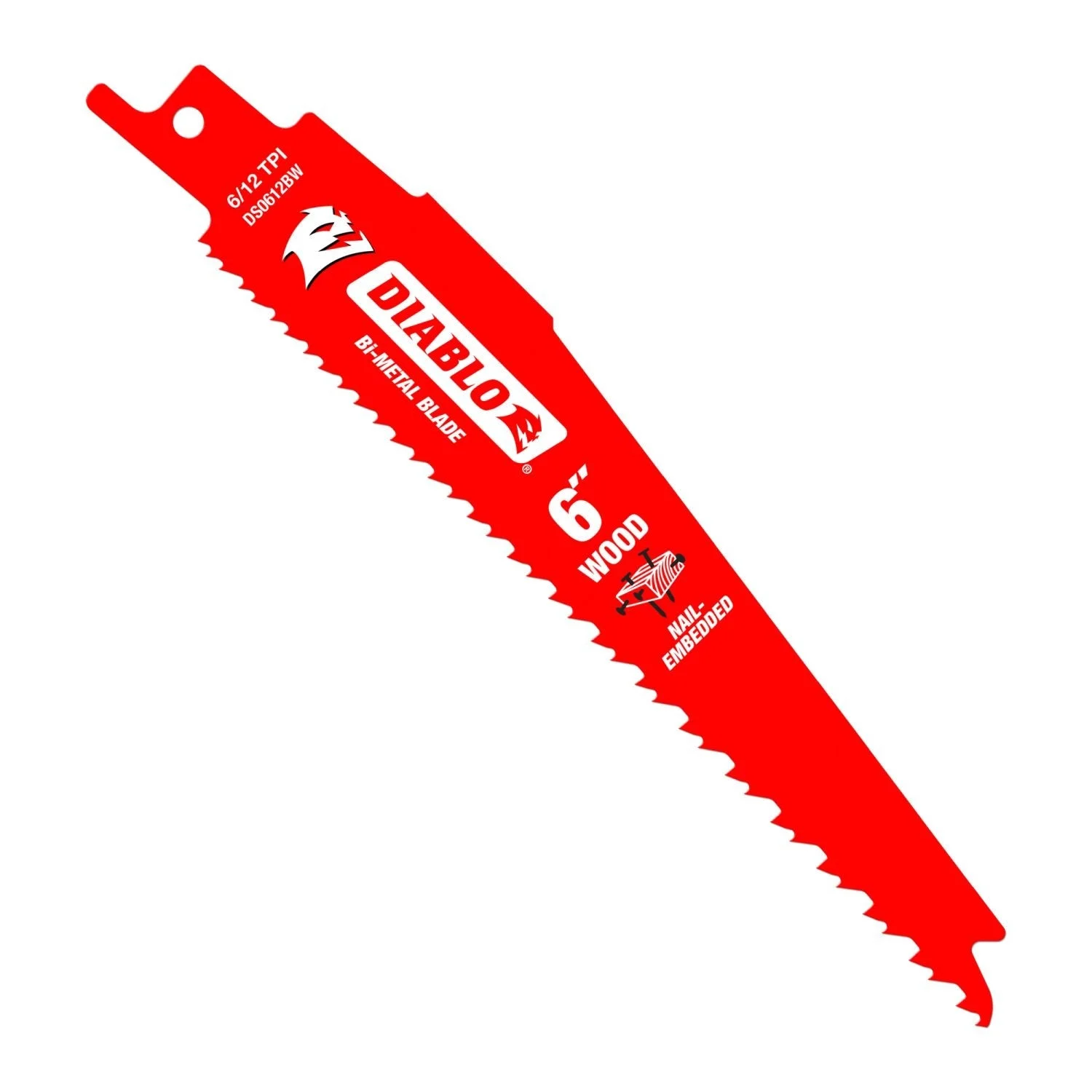 Diablo DS0612BW25 6-Inch Bi-Metal Recip Blade for Nail Embedded Wood, 25-Pack