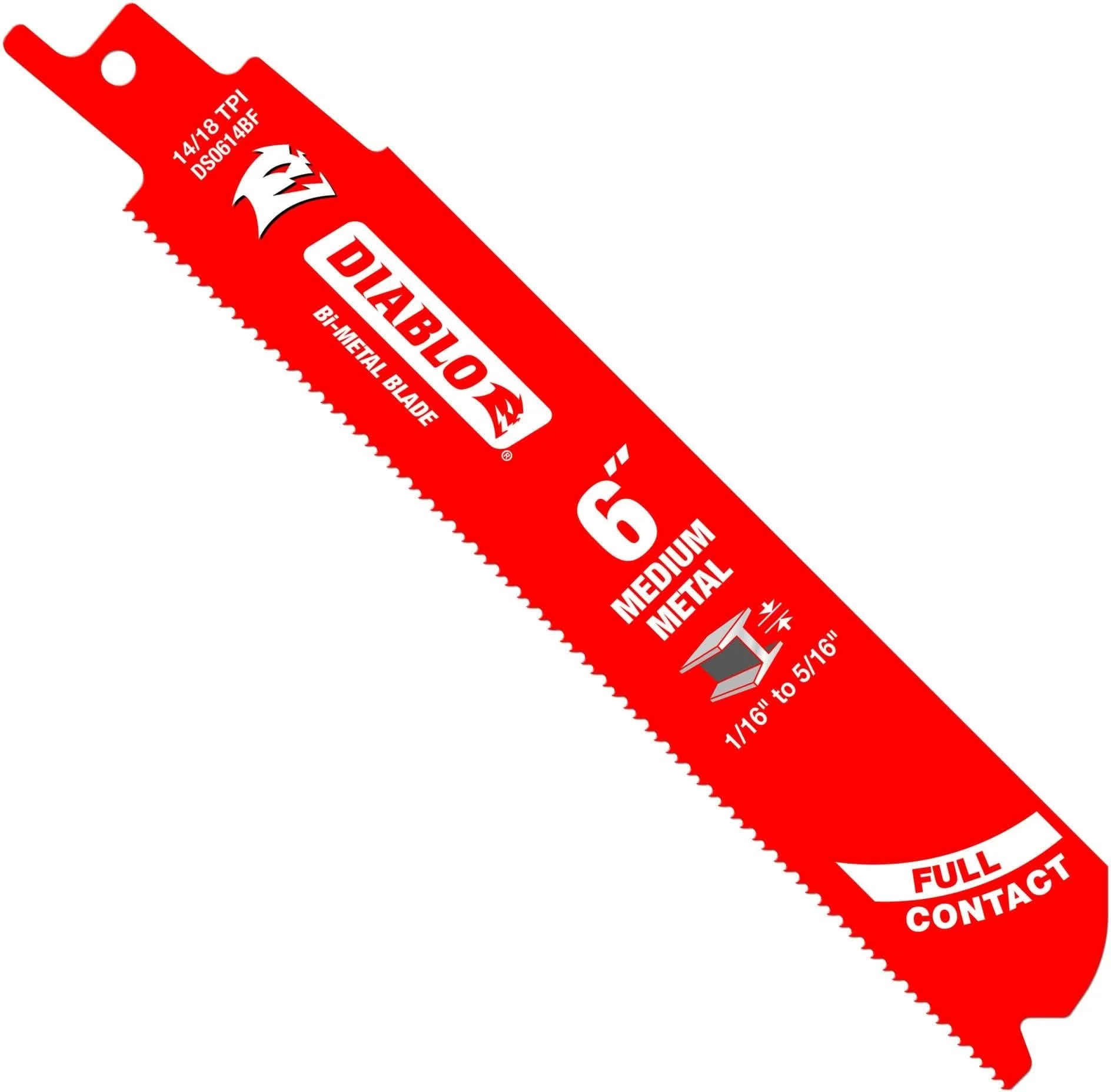 Diablo DS0614BF5 6-Inch Bi-Metal Recip Blade for Medium Metal, 5-Pack
