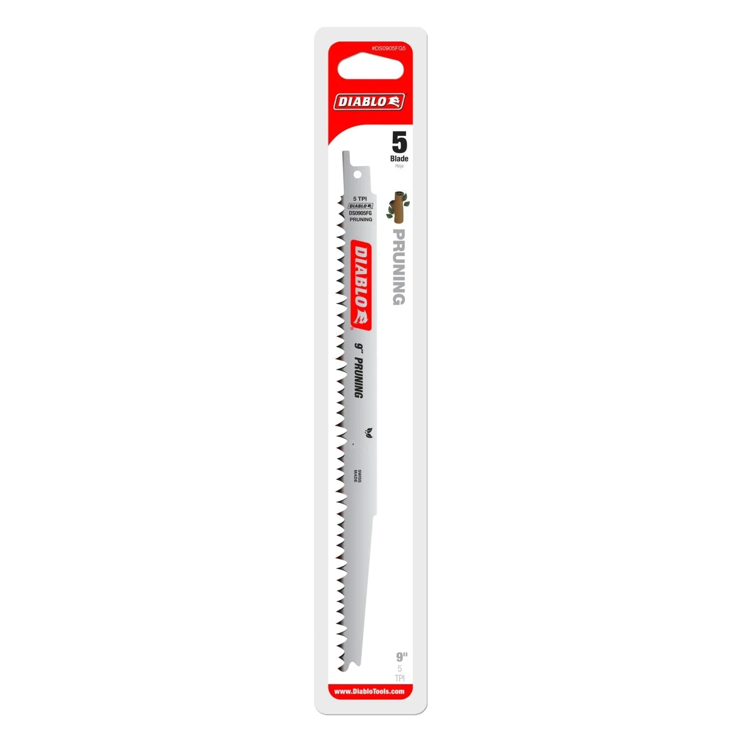 Diablo DS0905FG5 9-Inch Fleam Ground Recip Blade for Pruning, 5-Pack