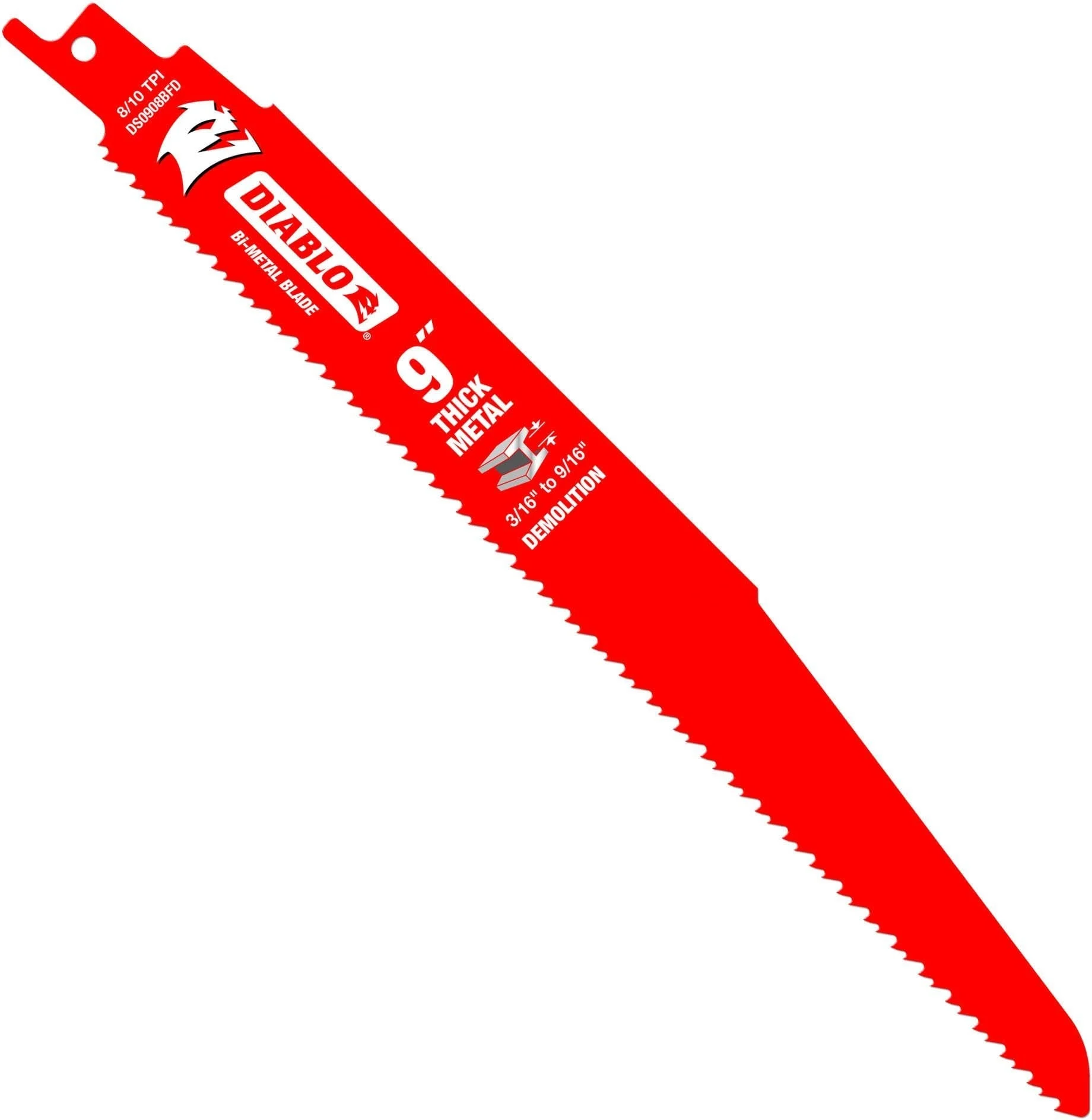 Diablo DS0908BFD15 9-Inch Bi-Metal Recip Blade for Thick Metal/Demolition, 15-Pack