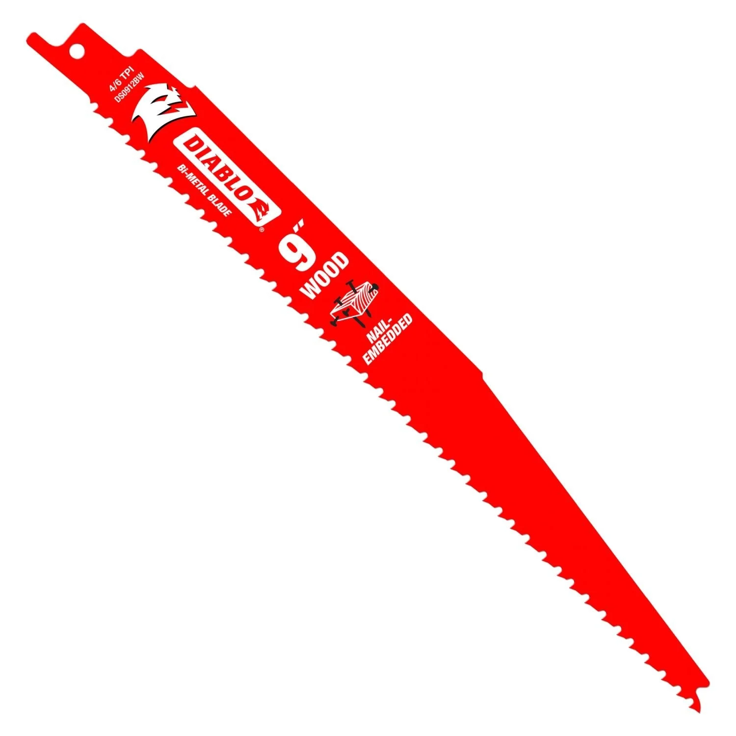 Diablo DS0912BW5 9-Inch Bi-Metal Recip Blade for Nail Embedded Wood, 5-Pack