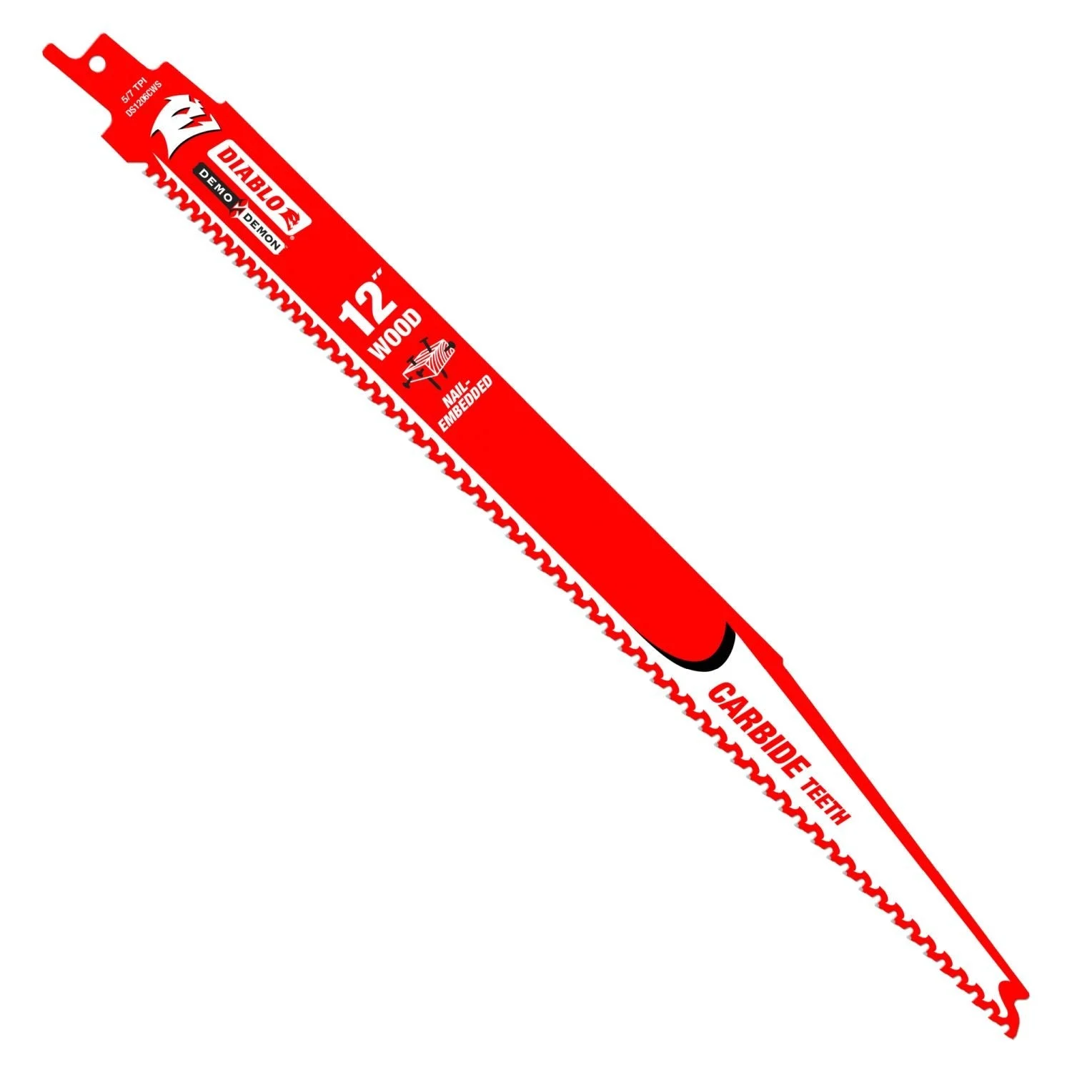 Diablo DS1206CWS3 12-Inch Demo Demon Carbide Recip Blade for Nail-Embedded Wood, 3-Pack