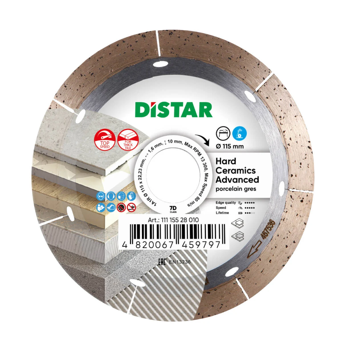 Diamond Cutting Blade 1A1R 4.5" Hard Ceramics Advanced (Set of 5)