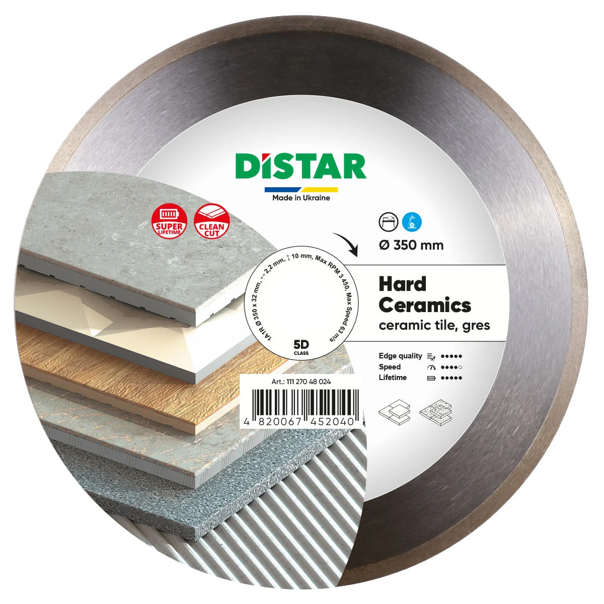 Diamond Cutting Blade 1A1R Hard Ceramics 14" (Set of 2)