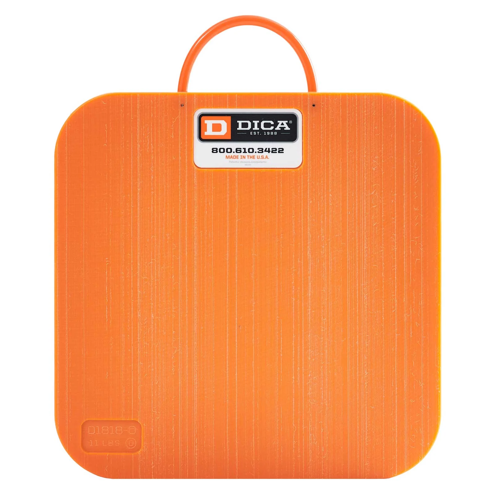 DICA SafetyTech 18" x 18" Outrigger Pad | Medium Duty | 1" Thick | Orange