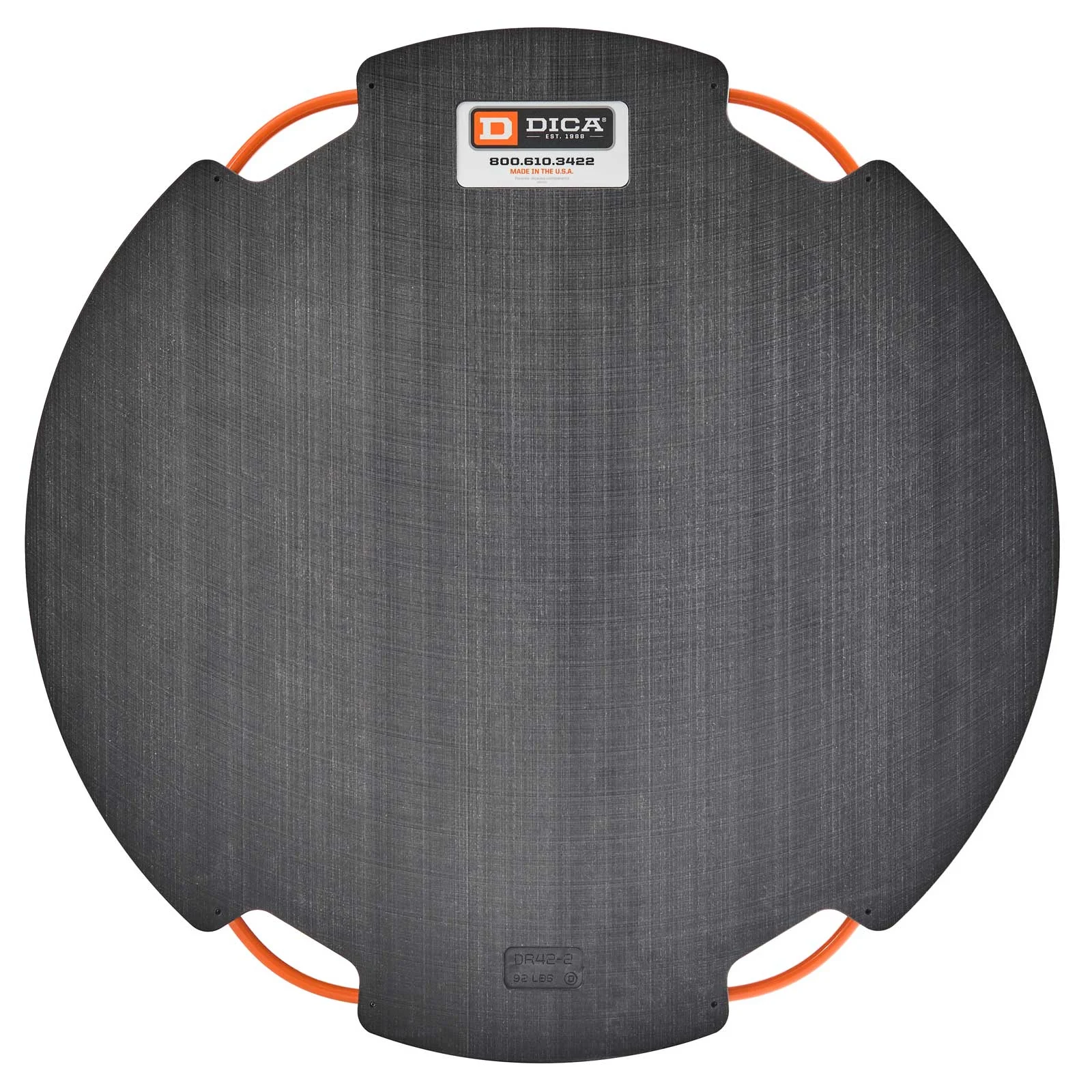 DICA SafetyTech 42" Round Outrigger Pad | Heavy Duty | 2" Thick | Black