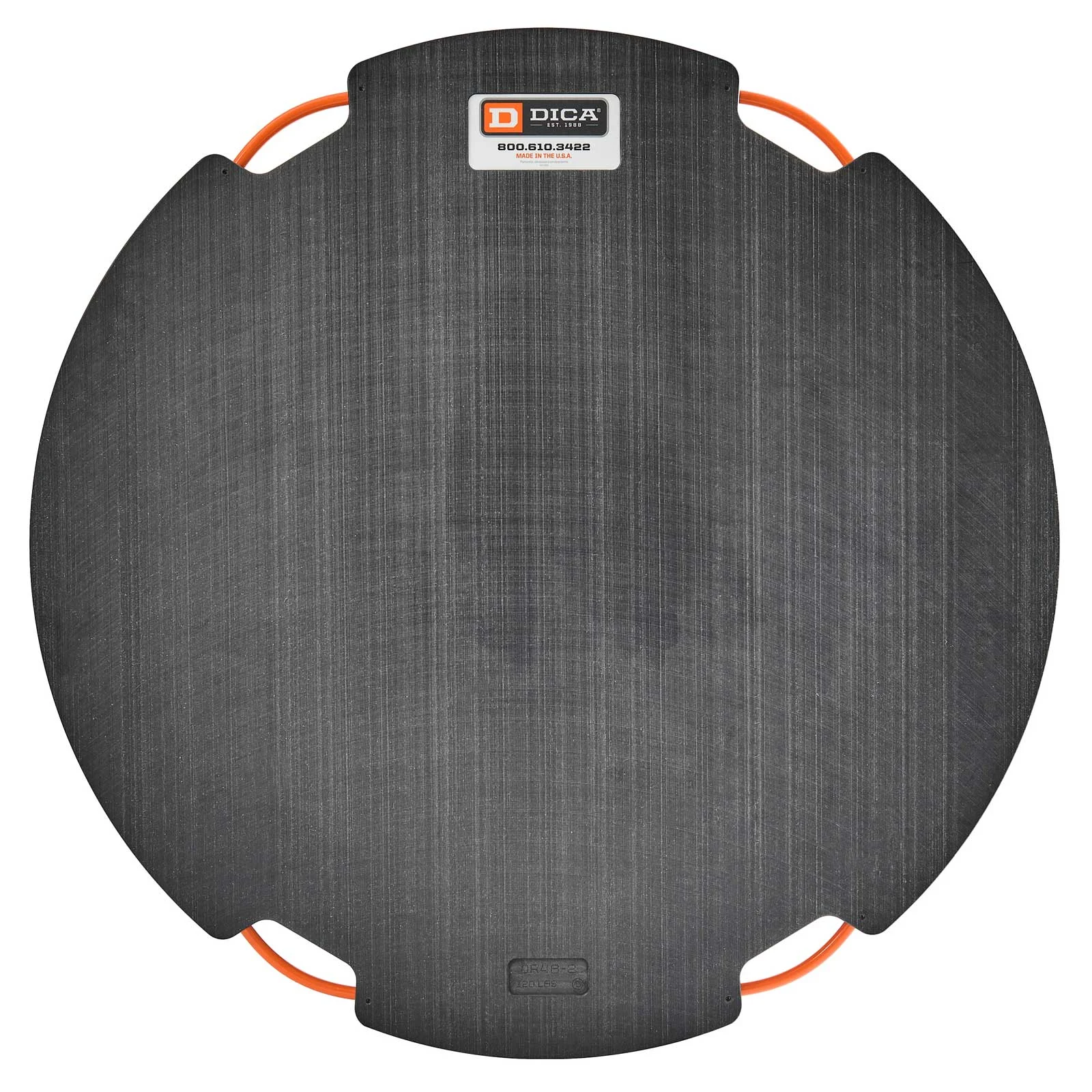DICA SafetyTech 48" Round Outrigger Pad | Heavy Duty | 2" Thick | Black