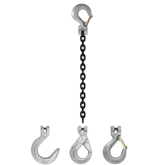 1/2" x 3' Domestic Single Leg Chain Sling with Crosby Sling & Sling Hooks - Grade 100