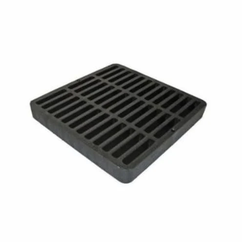 Drain Grate, 9 in. x 9 in. Square, 7/16 in. Grate Opening, Black