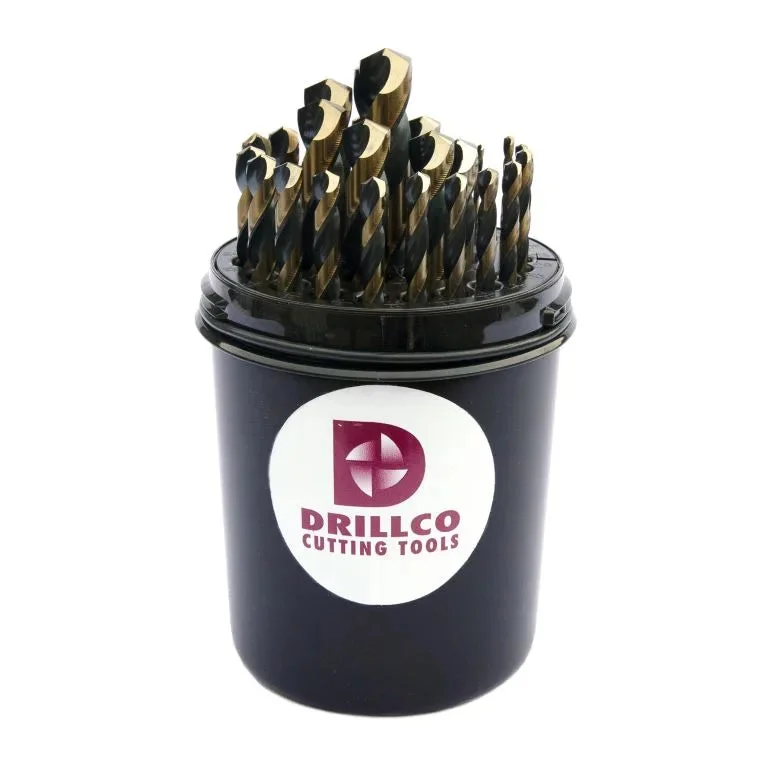 Drillco 400NW29 High Speed Steel Black & Gold Jobber Drill Bits Set 29 PC