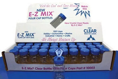 E-Z Mix 10003 2oz Clear Plastic Bottle w/ E-Z Flow Cap