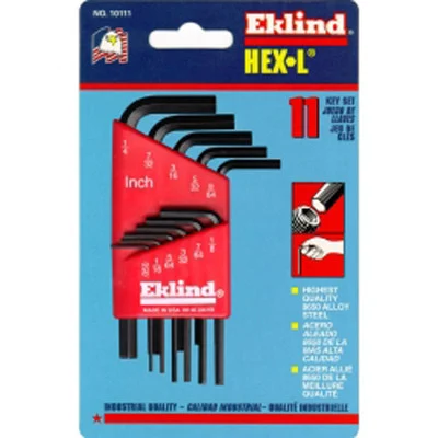 Eklind 10111 11 Piece SAE Short Hex-L Hex Key Set