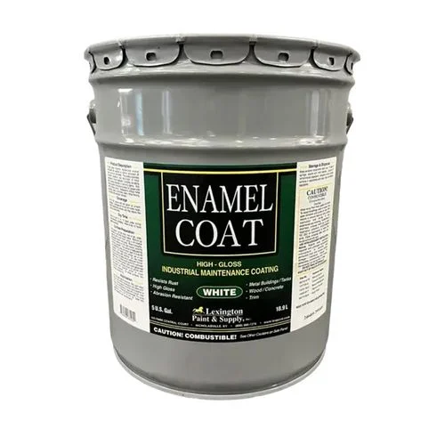 Enamel Coat White High Gloss Industrial, 5 Gallon
