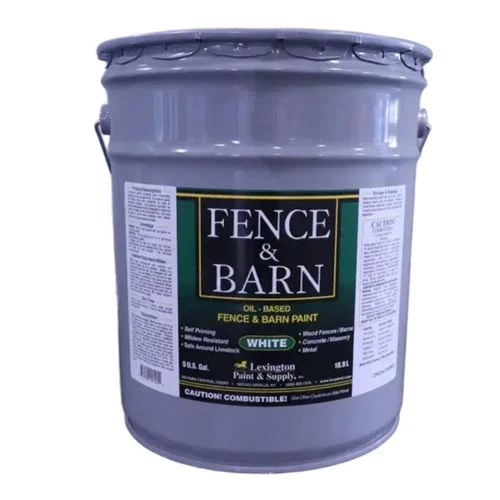 Enamel Pro Fence and Barn White Semi-Gloss Paint 5 Gallon