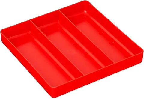 Ernst 5020 10.5 x 10.5" 3 Compartment Tool Organizer Tray - Red