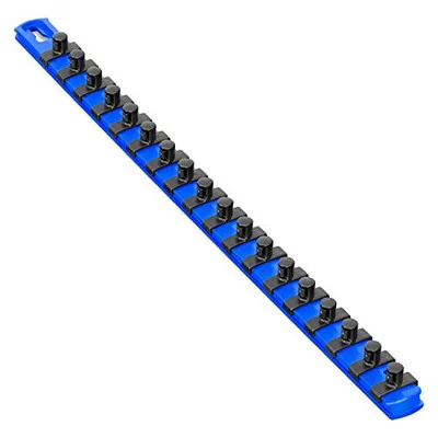 Ernst 8404M 18 Magnetic Socket Organizer with 18 Twist Lock Clips - Blue - 3/8