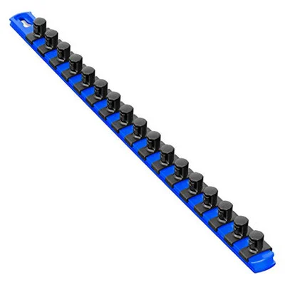 Ernst 8405M 18 Magnetic Socket Organizer with 17 Twist Lock Clips - Blue - 1/2