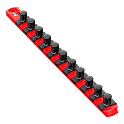 Ernst 8416 13 Socket Organizer with 11 Twist Lock Clips - Red - 1/2