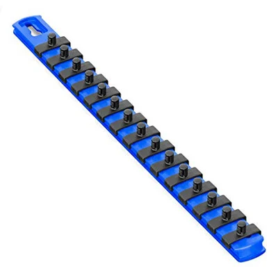 Ernst 8417 13 Socket Organizer with 15 Twist Lock Clips - Blue - 1/4