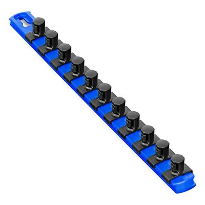 Ernst 8419 13 Socket Organizer with 11 Twist Lock Clips - Blue - 1/2