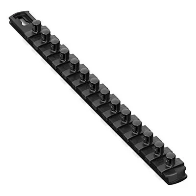 Ernst 8424M 13 Magnetic Socket Organizer with 14 Twist Lock Clips - Black-3/8
