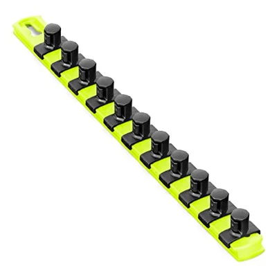 Ernst 8439HV 13 Socket Organizer with 11 Twist Lock Clips - HI-VIZ - 1/2