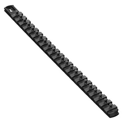 Ernst Black-1/4" 18” Magnetic Socket Organizer w/22 Lock Clips (8420M)
