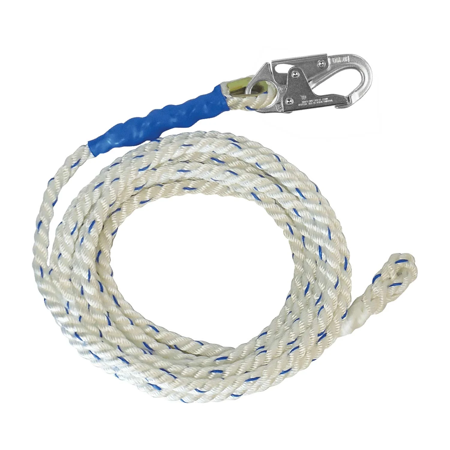 FallTech 25' Vertical Lifeline Rope | Snap Hook | Back Spliced | 5/8" | 8125