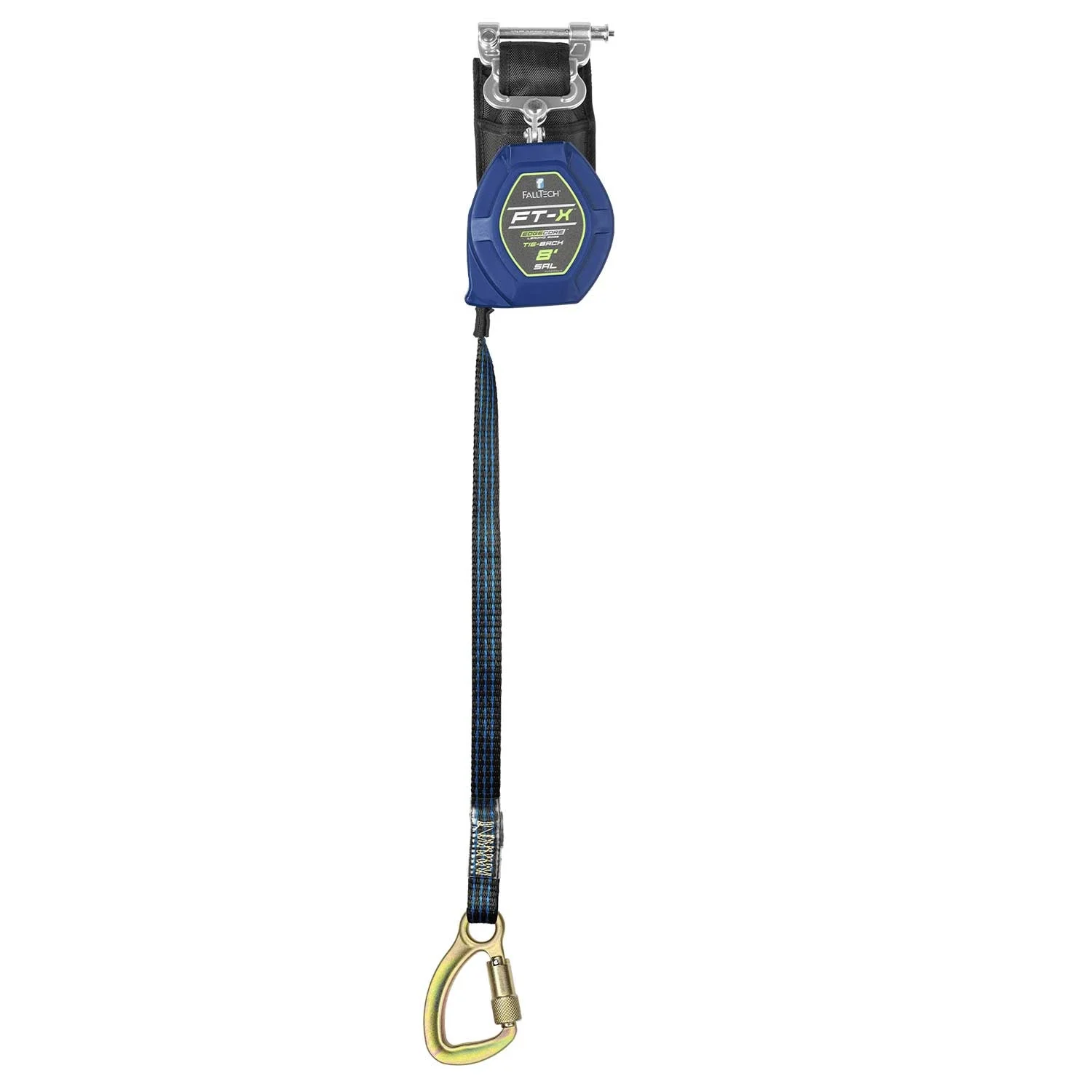 FallTech 8' EdgeCore FT-X Tie-Back LE Self-Retracting Lifeline | Single-Leg | Carabiner | 84108SP8
