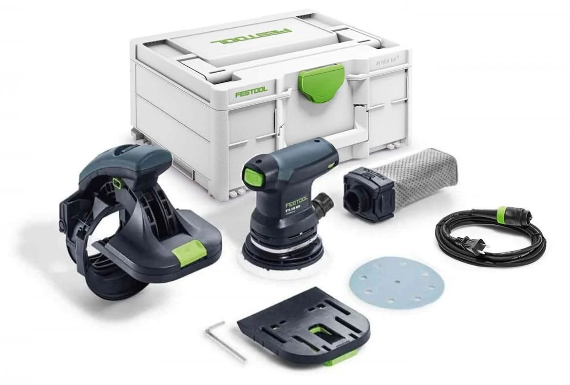 Festool ETS 125 REQ-Plus 125mm (5-Inch) Random Orbital Sander w/ Systainer3 & Edge Sanding Guide