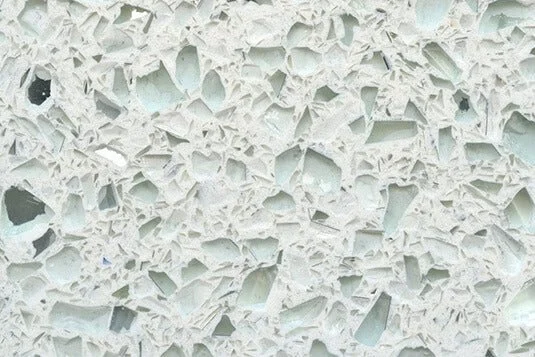 Flat White Terrazzo Glass
