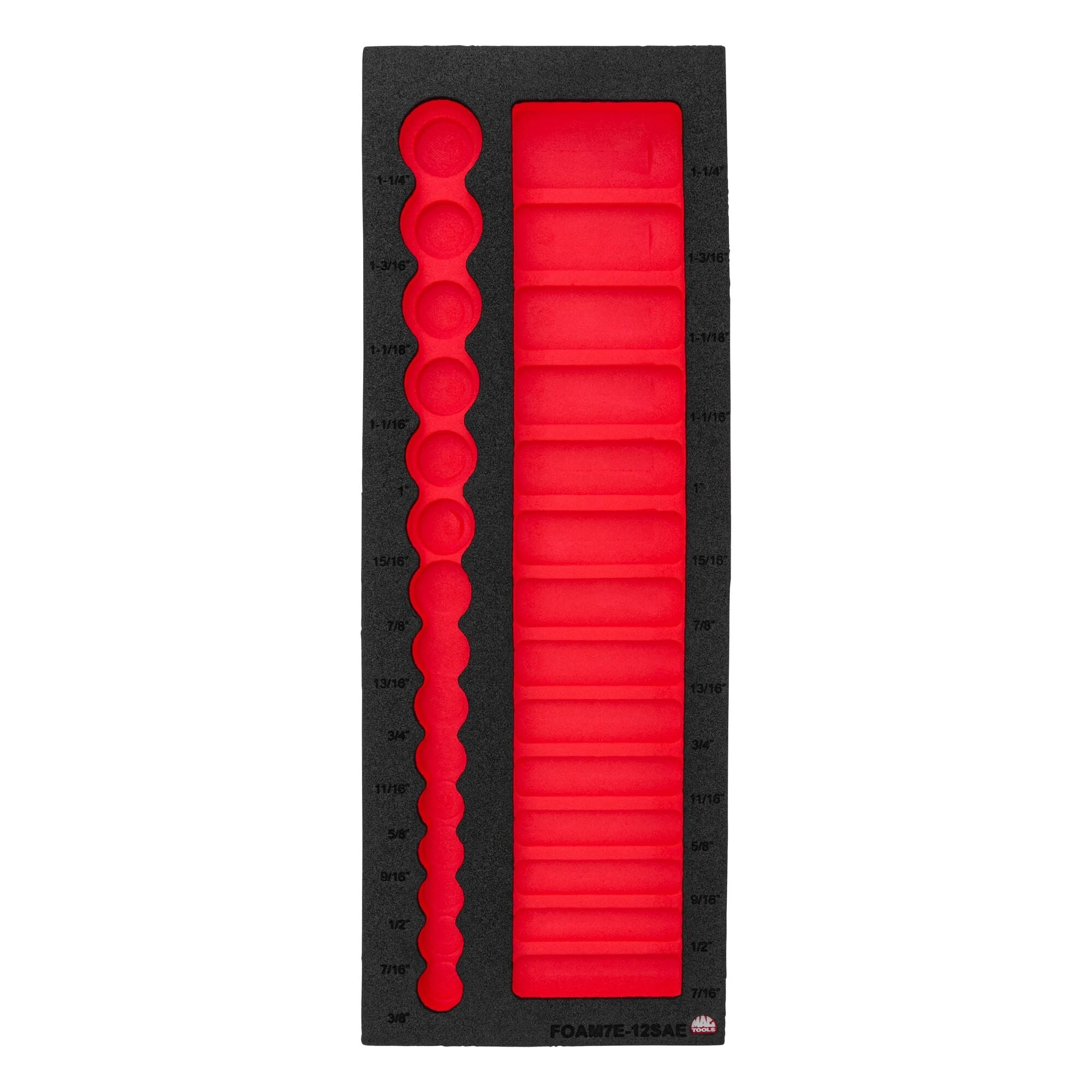 Foam Only - 1/2” DriveSockets SAE (FOAM-7E-12SAE Set)