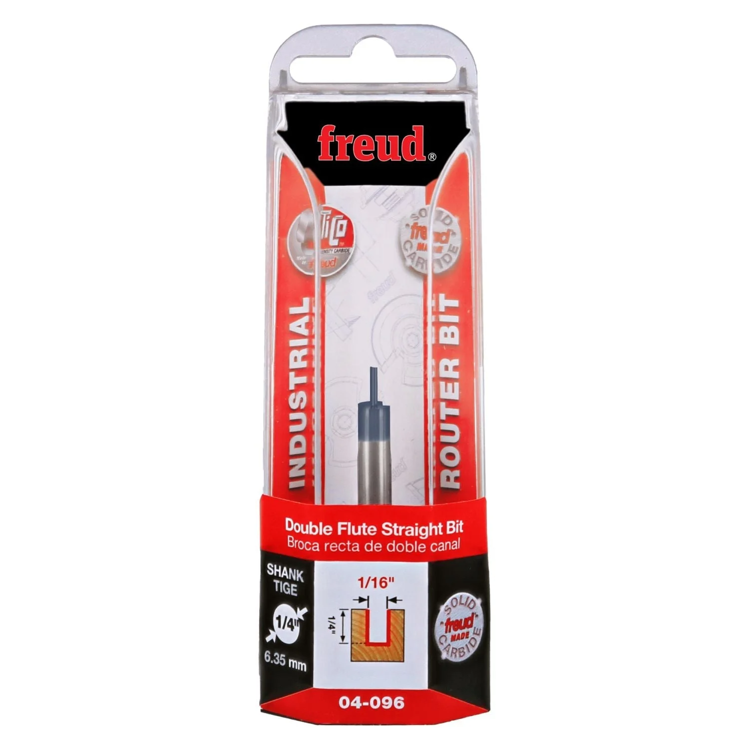 Freud 04-096 1/16-Inch Double Flute Straight Router Bit