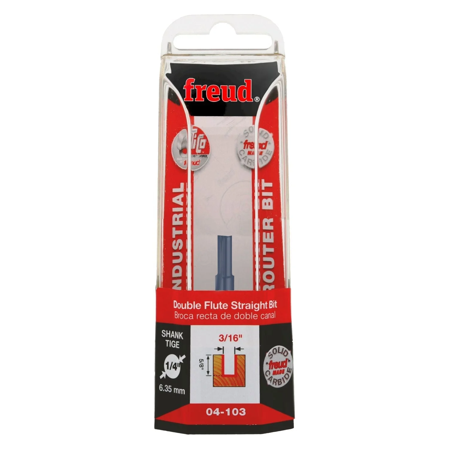 Freud 04-103 3/16-Inch Double Flute Straight Router Bit