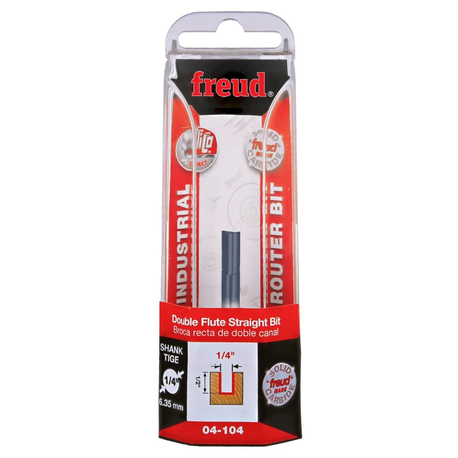 Freud 04-104 1/4-Inch Double Flute Straight Router Bit
