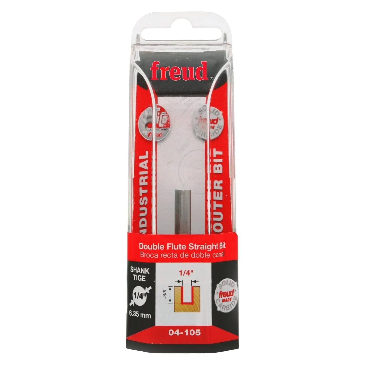 Freud 04-105 1/4-Inch Double Flute Straight Router Bit
