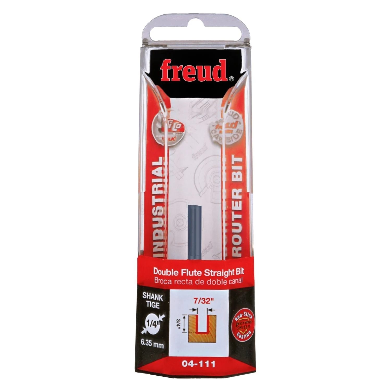 Freud 04-111 7/32-Inch Double Flute Straight Router Bit