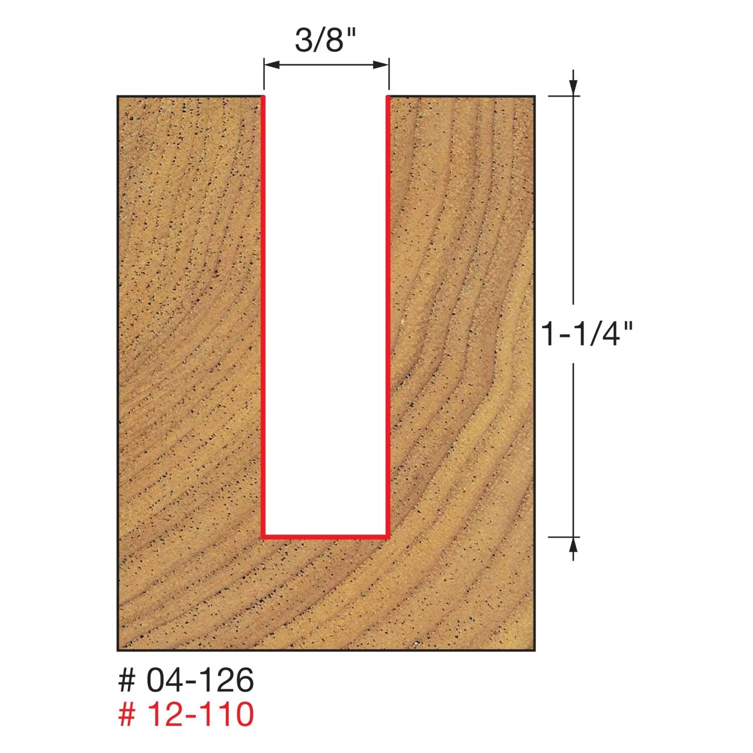 Freud 12-110 3/8-Inch Double Flute Straight Router Bit (Eclipse Grind)