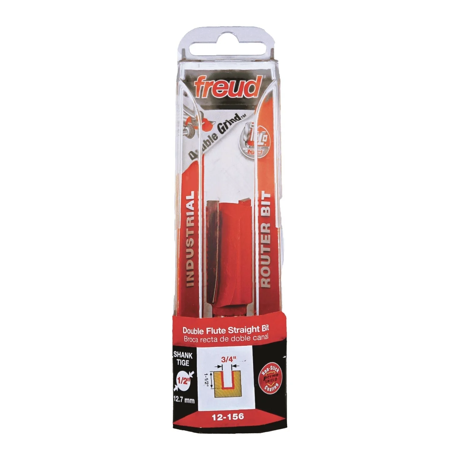 Freud 12-156 3/4-Inch Double Flute Straight Router Bit (Eclipse Grind)