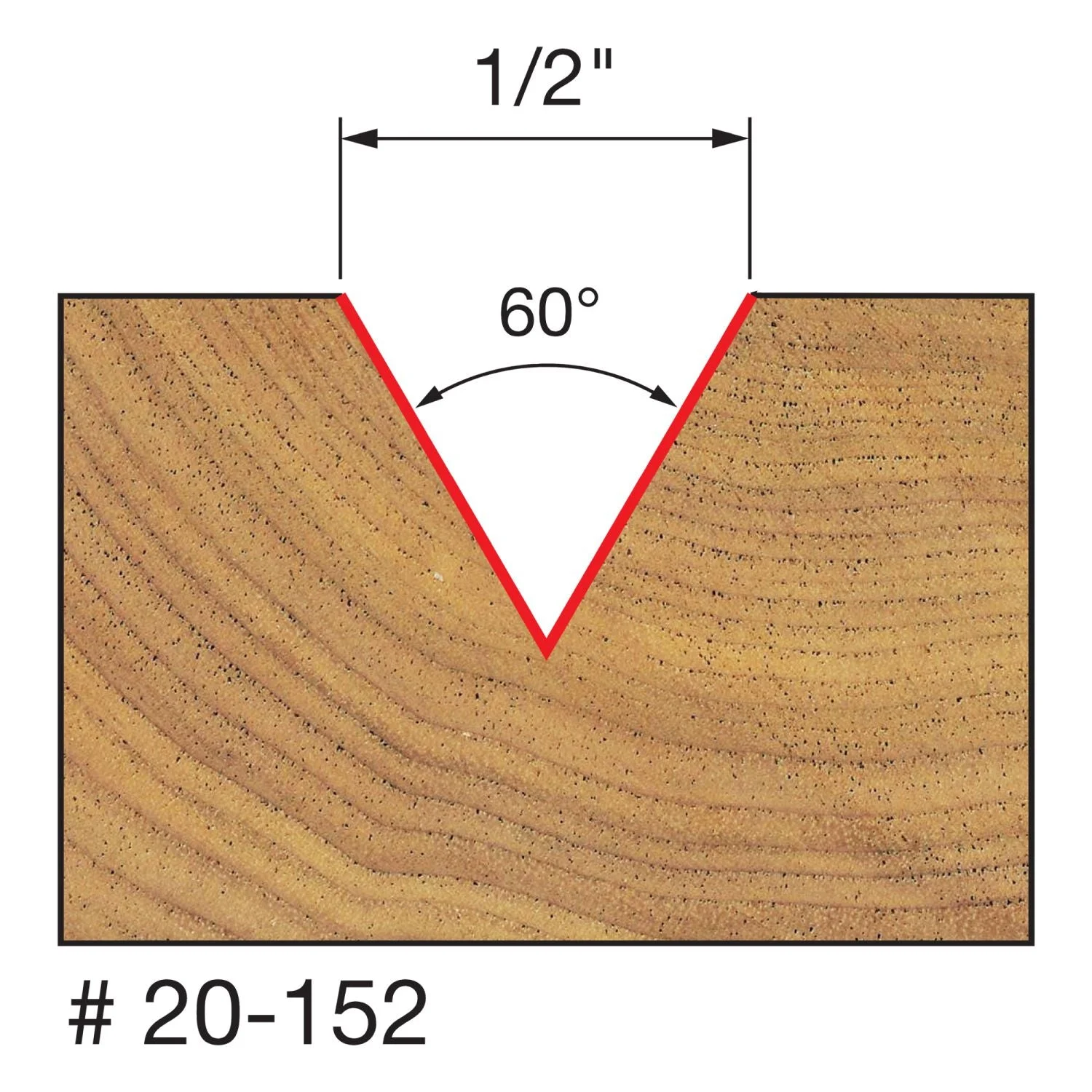 Freud 20-152 1/2-Inch V Grooving Router Bit