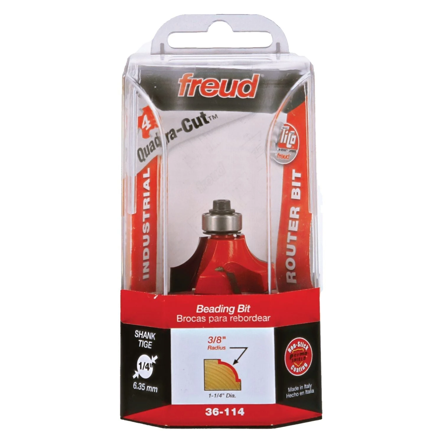 Freud 36-114 3/8-Inch Radius Beading Router Bit (Quadra-Cut)