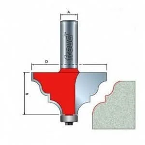 Freud 85-106 Solid Surface Edge Profile - D2-1/4, h1-1/4, A1/2