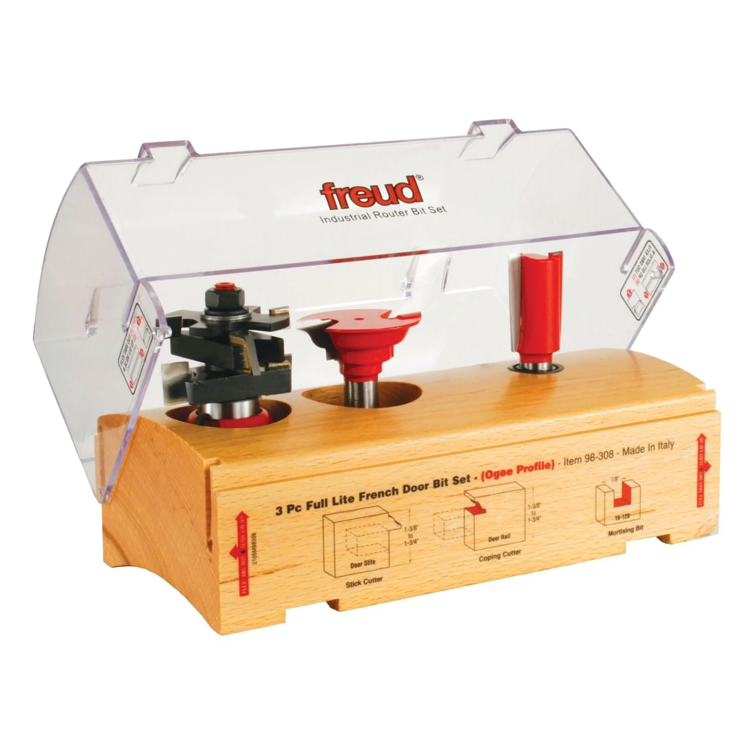 Freud 98-308 3 Piece French Door Router Bit Set