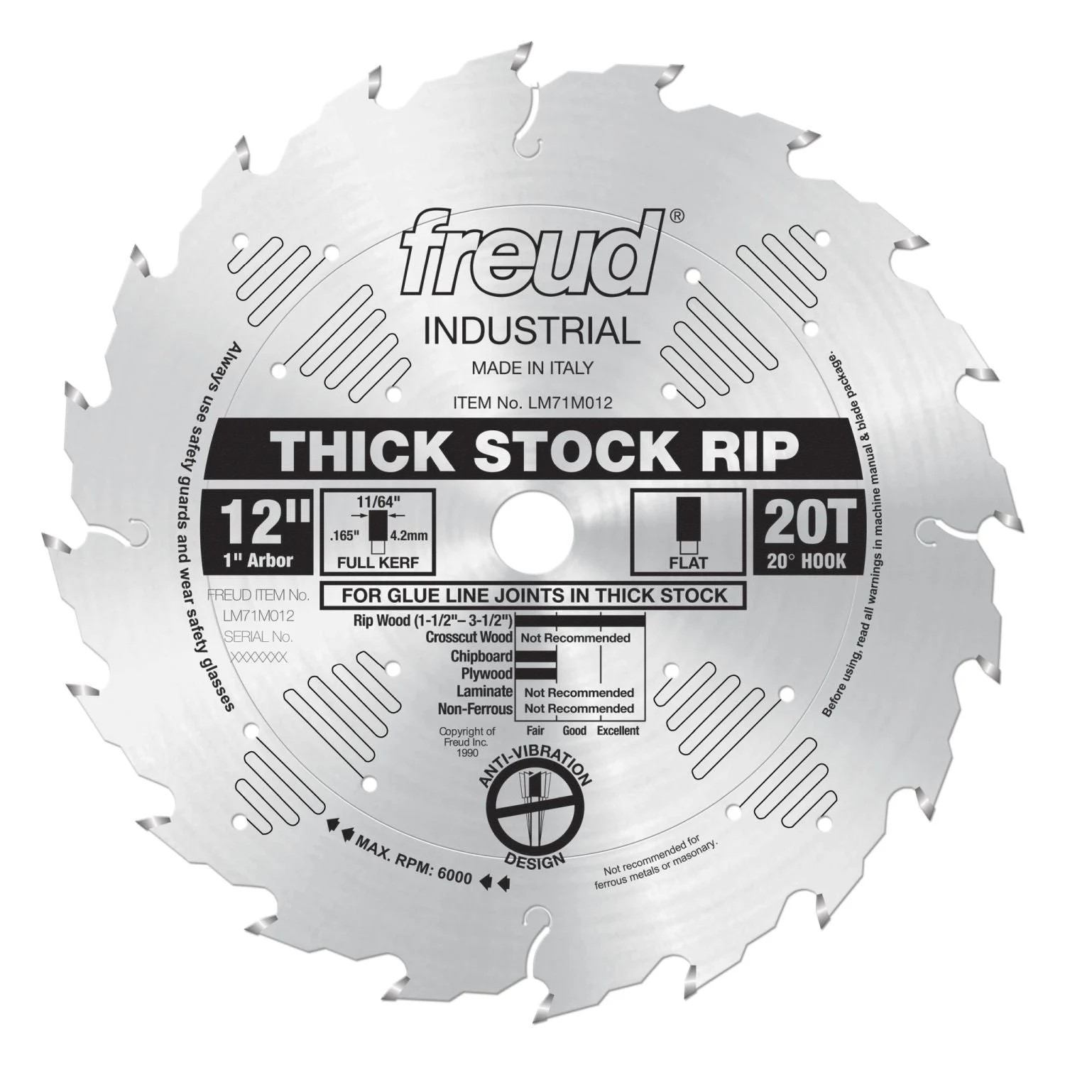 Freud LM71M012 12 in. Thick Stock Rip Blade