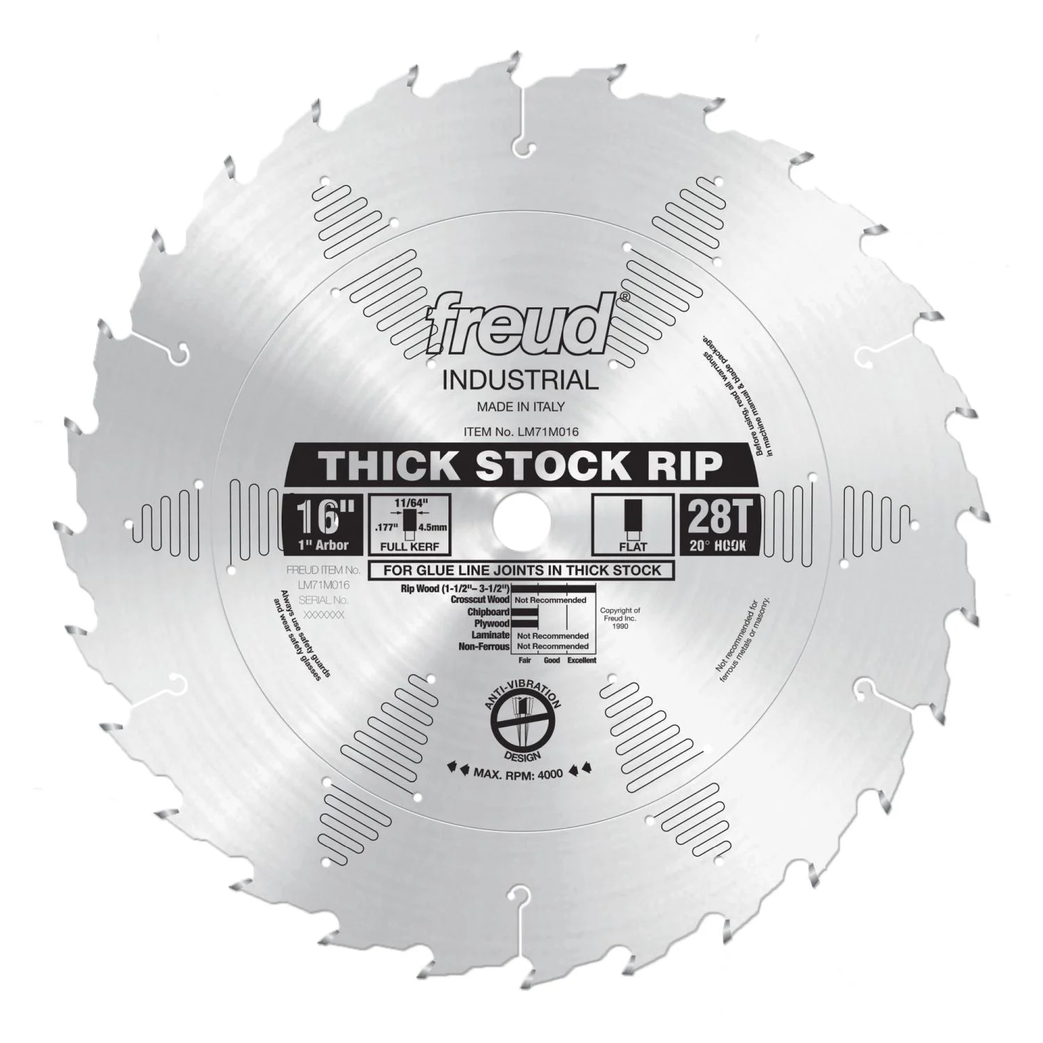 Freud LM71M016 16 in. Thick Stock Rip Blade
