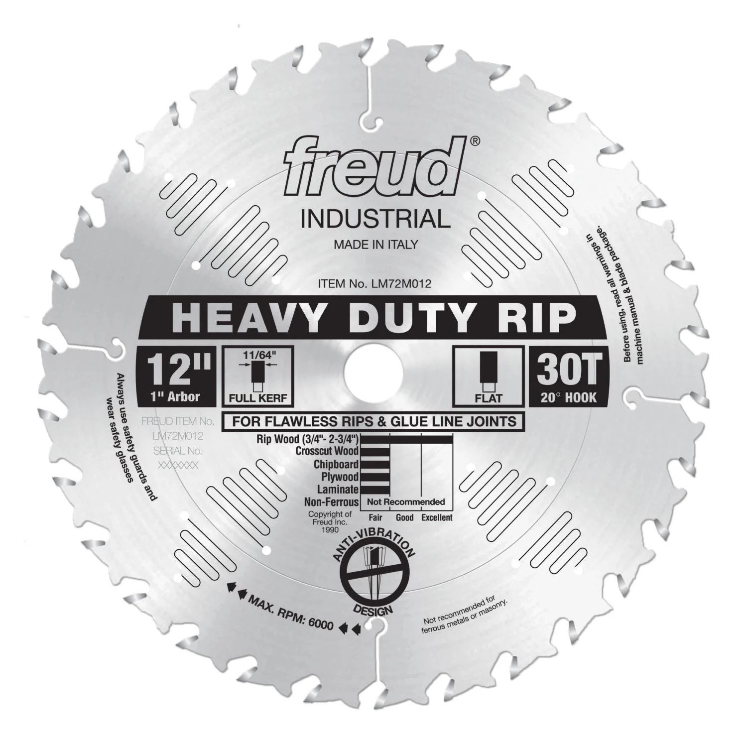 Freud LM72M012 12 in. Heavy-Duty Rip Blade