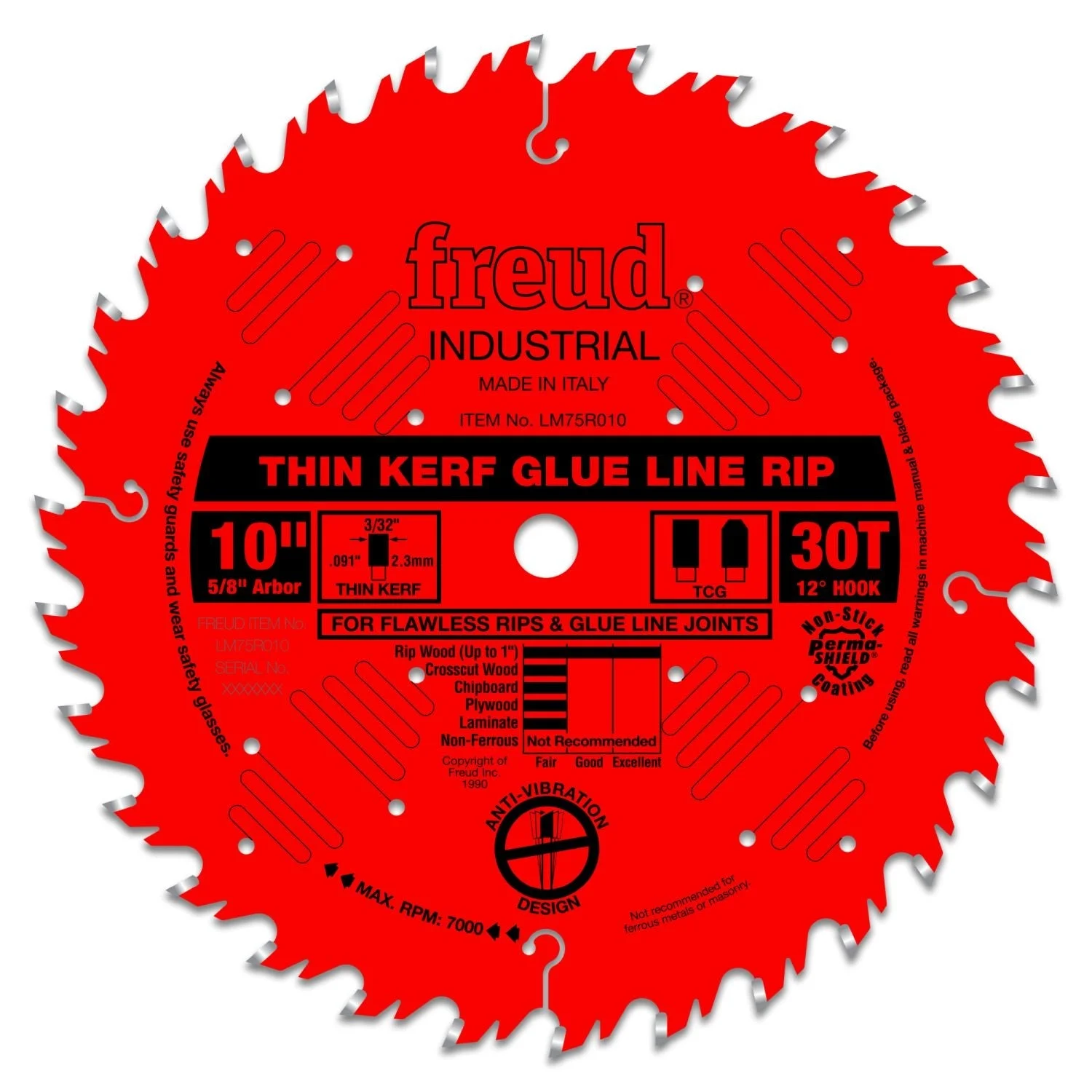 Freud LM75R010 10 in. Industrial Thin Kerf Glue Line Ripping Blade